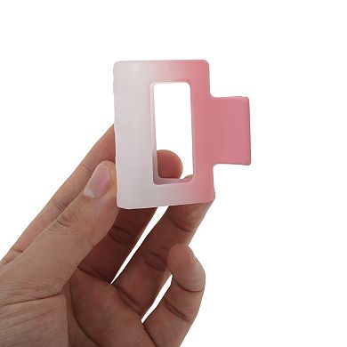 Rectangle Frosted Hair Clips for Home Gradient Pink 1 Pc