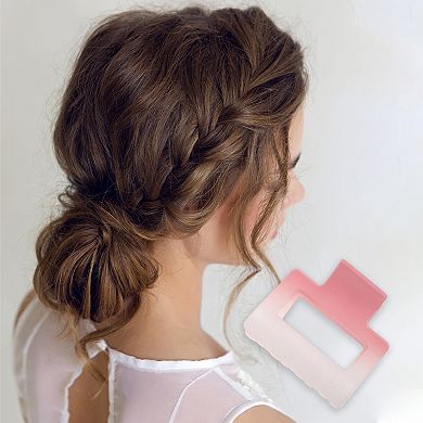 Rectangle Frosted Hair Clips for Home Gradient Pink 1 Pc