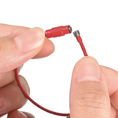 4Pack Cable Key Rings, 6-inch(155mm) Wire Keychain Twist Loops for Lanyards, Keychains, Luggage Tags