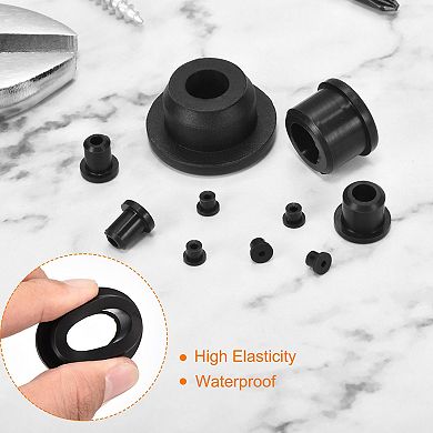 16Pack Silicone Rubber Grommets 3/8" Drill Hole, 1/4" ID Top Hat Hole Plug Grommet