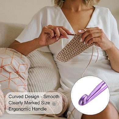 Aluminum Crochet Hook Knitting Needles for DIY Craft Yarn 10Pcs