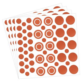 264 pc (4 Sheet) Round Polka Dots Wall Sticker, Peel and Stick Circle Wall Decal Sticker