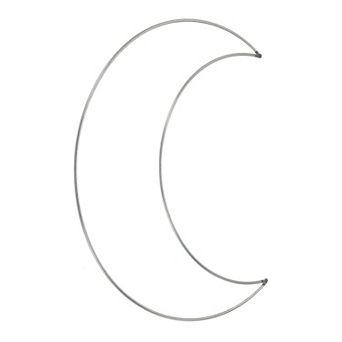 Dream Catcher Rings, Metal Moon Shape Macrame Wreath Floral Ring Hoop Silver