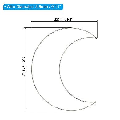Dream Catcher Rings, Metal Moon Shape Macrame Wreath Floral Ring Hoop Silver
