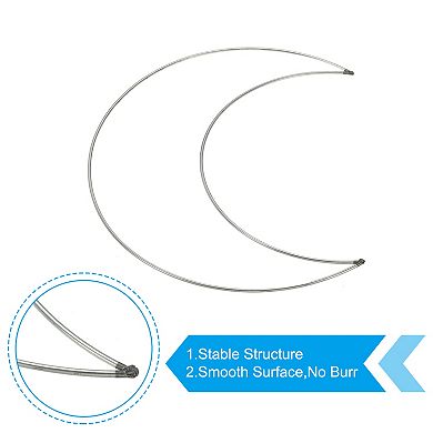 Dream Catcher Rings, Metal Moon Shape Macrame Wreath Floral Ring Hoop Silver