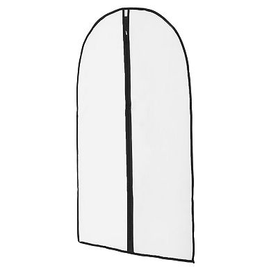 Dustproof Garment Bag Zipper Clothing Dust Cover 55.12"x23.62" 5 Pcs Clear Black