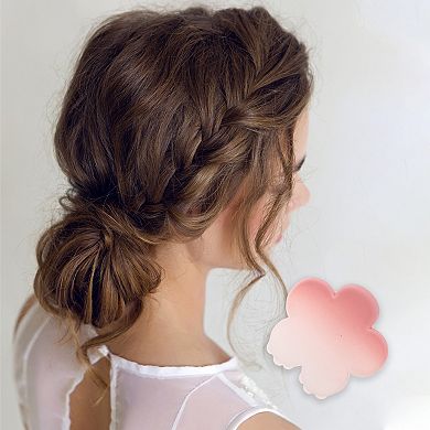 Flower Frosted Hair Clips for Home Gradient Pink 1 Pc