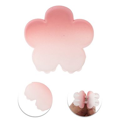 Flower Frosted Hair Clips for Home Gradient Pink 1 Pc