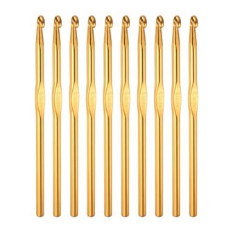 Aluminum Crochet Hook Knitting Needles for DIY Craft Yarn 10 pc