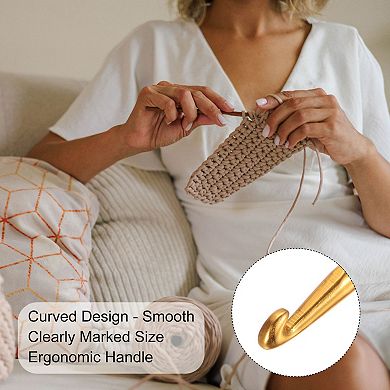 Aluminum Crochet Hook Knitting Needles for DIY Craft Yarn 10Pcs