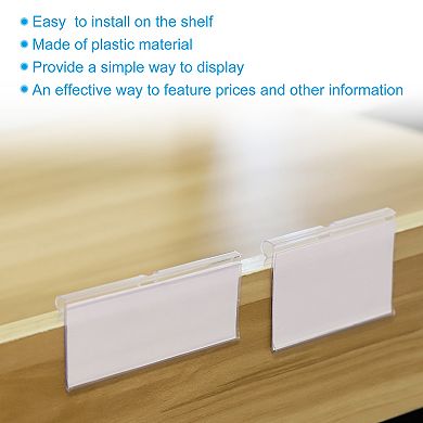 50 Pcs Wire Shelf Label Holder, Plastic Storage Bins Clip Merchandise Sign Display Holder