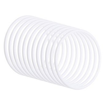 4" Dream Catcher Rings, 12 pc Plastic Macrame Wreath Floral Round Ring Hoop White