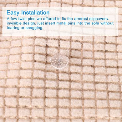 Stretch Armrest Covers for Chairs/Sofas, Couch Arm Covers with Twist Pin, Furniture Protector