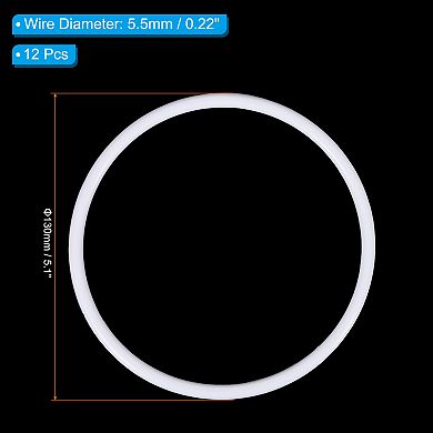 5.1" Dream Catcher Rings, 12 Pcs Plastic Macrame Wreath Floral Round Ring Hoop White