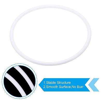 5.1" Dream Catcher Rings, 12 Pcs Plastic Macrame Wreath Floral Round Ring Hoop White