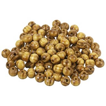 Natural Wood Beads, 200 pc 6mm Diameter Round Loose Spacer Beads for DIY Jewelry Bracelet, 2mm Hole