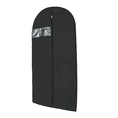 Dustproof Garment Bag Zipper Clothing Dust Cover 47.24"x23.62" Black 5 Pcs