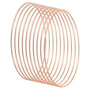 9.8" Dream Catcher Rings, 10 pc Metal Macrame Wreath Floral Round Ring Hoop Rose Gold