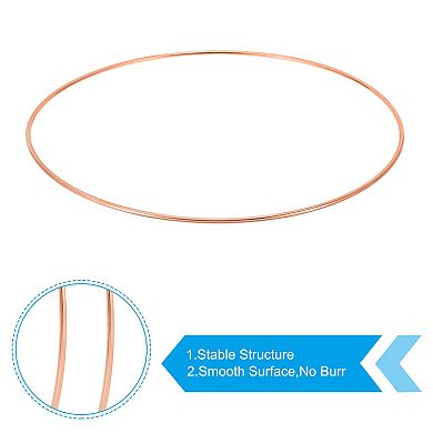9.8" Dream Catcher Rings, 10 Pcs Metal Macrame Wreath Floral Round Ring Hoop Rose Gold