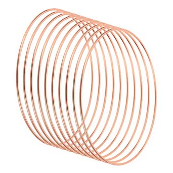 6.3" Dream Catcher Rings, 10 pc Metal Macrame Wreath Floral Round Ring Hoop Rose Gold