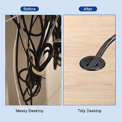 50 Pcs Rubber Grommets, 3mm ID 5mm Drill Hole Double Sided Hollow Firewall Hole Plugs, Black