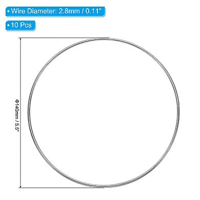 5.5" Dream Catcher Rings, 10 Pcs Metal Macrame Wreath Floral Round Ring Hoop