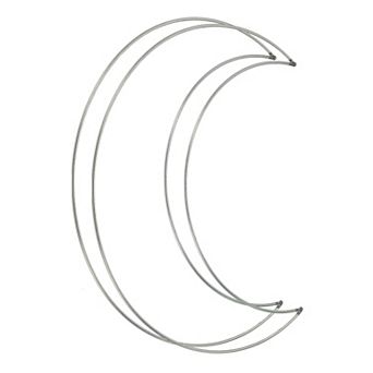 Dream Catcher Rings, 2 pc Metal Moon Shape Macrame Wreath Floral Ring Hoop Silver