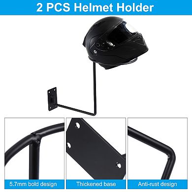2 Pcs Motorcycle Accessories Helmet Holder, Durable Metal Helmet Holder Wall Mount