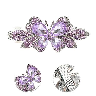 Gradient Butterfly French Barrette Hair Clips for Home Purple 1 Pc