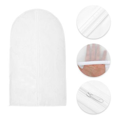 Dustproof Garment Bag Zipper Clothing Dust Cover 47.24"x23.62" 5 Pcs
