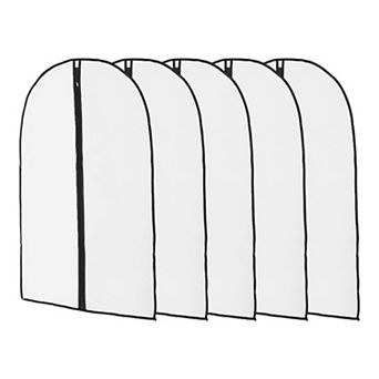 Dustproof Garment Bag Zipper Clothing Dust Cover 47.24"x23.62" 5 pc