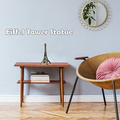 7.1 Inch High Eiffel Tower Statue, Decorative Metal Eiffel Tower Model Figurine Replica Stand Holder