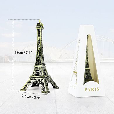 7.1 Inch High Eiffel Tower Statue, Decorative Metal Eiffel Tower Model Figurine Replica Stand Holder