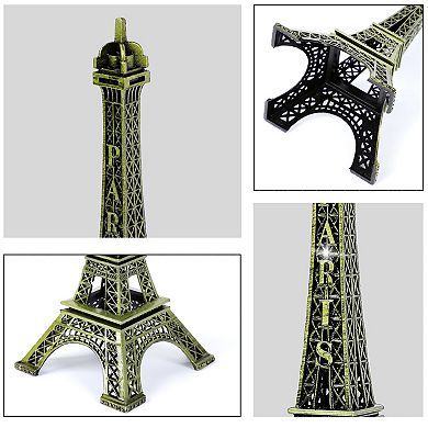 7.1 Inch High Eiffel Tower Statue, Decorative Metal Eiffel Tower Model Figurine Replica Stand Holder