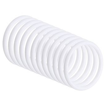 2.4" Dream Catcher Rings, 12 pc Plastic Macrame Wreath Floral Round Ring Hoop White