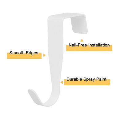 Over the Door Hook, 16 Pack Carbon Steel Cabinet Door Single Hooks, Metal Door Hanger