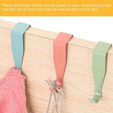 Over the Door Hook, 16 Pack Carbon Steel Cabinet Door Single Hooks, Metal Door Hanger
