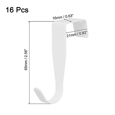 Over the Door Hook, 16 Pack Carbon Steel Cabinet Door Single Hooks, Metal Door Hanger