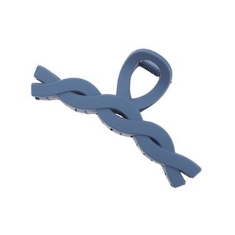 Elegant Frosted Cable Hair Clips for Daily Dark Blue 1 pc