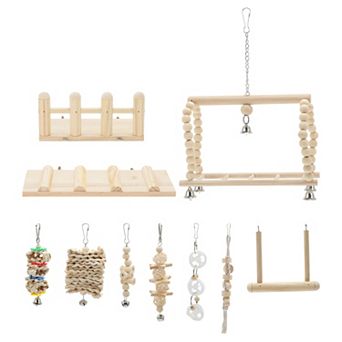 Cockatiel Toys, Bird Toys, Parrot Swing Toys with Climbing Ladder and Chewing Platform, Bird Cage