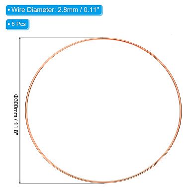 11.8" Dream Catcher Rings, 6 Pcs Metal Macrame Wreath Floral Round Ring Hoop