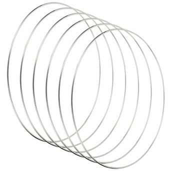 11.8" Dream Catcher Rings, 6 pc Metal Macrame Wreath Floral Round Ring Hoop