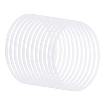 5.7" Dream Catcher Rings, 30 pc Plastic Macrame Wreath Floral Round Ring Hoop White