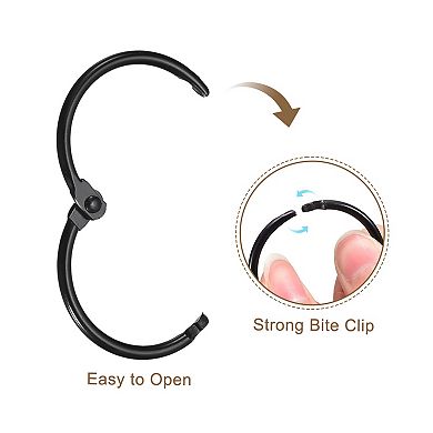 Shower Curtain Rings, 12pcs - Carbon Steel Round Snap Shower Curtain Hooks, 1" Binder Rings