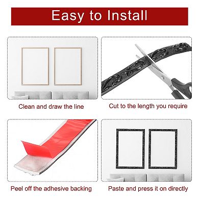 Flexible Wall Molding Trim, Peel and Stick Edge Trim Waterproof Self-Adhesive Wall Trim