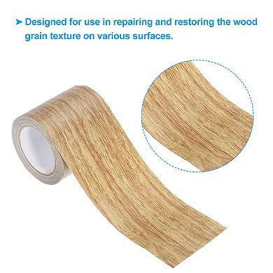 Wood Grain Repair Tape 3.15"x30', Self Adhesive Realistic Textured Repair Tape Patch 2 Pcs