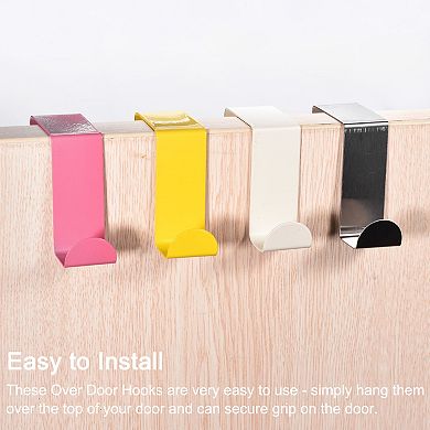 Over the Door Hooks, 4pcs - Stainless Steel Door Hangers Hooks, S-shaped Double Hooks