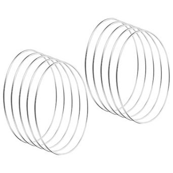 5.5 Inch Dream Catcher Rings, 20 pc Metal Macrame Wreath, Silver Tone