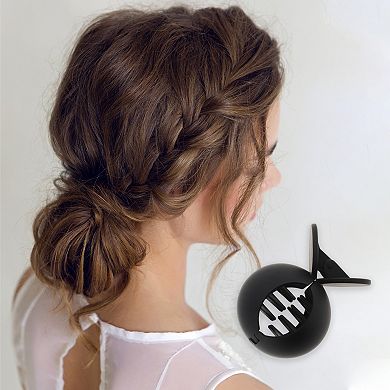 Grace Frosted Circle Hair Clips for Home Black 1 Pc