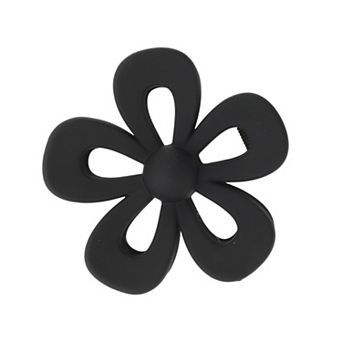 Frosted Flower Hair Clips for Home Black 1 pc